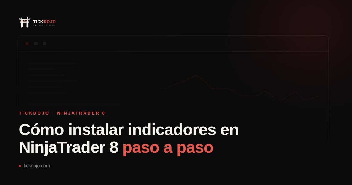 Escritorio de trading con varios monitores encendidos y un portátil, el equipo donde se instalan los indicadores de NinjaTrader 8